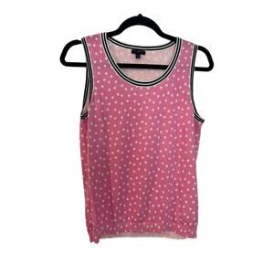TALBOTS WOMEN'S PINK CHARMING SHELL-DOT PRINT SIZE M PETITES